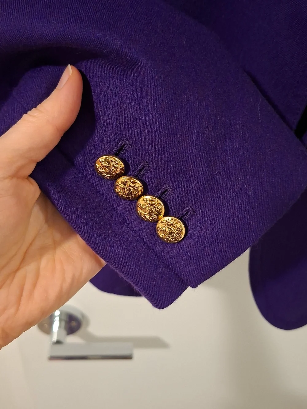 J. Crew 100% Wool Deep/Rich Purple "Schoolboy" Tailored Blazer (Size US 6) - Picture 6 of 10